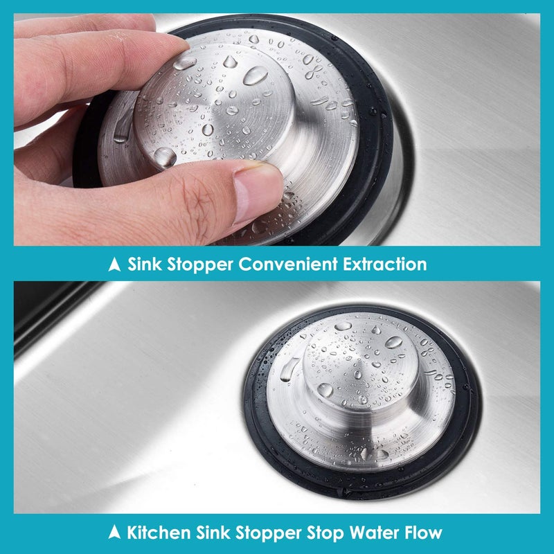 Fengbao 2PCS Kitchen Sink Stopper - Stainless Steel, Large Wide Rim 3.35" Diameter - Fengbao - Image 4